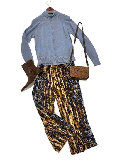 Lerivina Velour Printed Trousers in blue multi by Blank