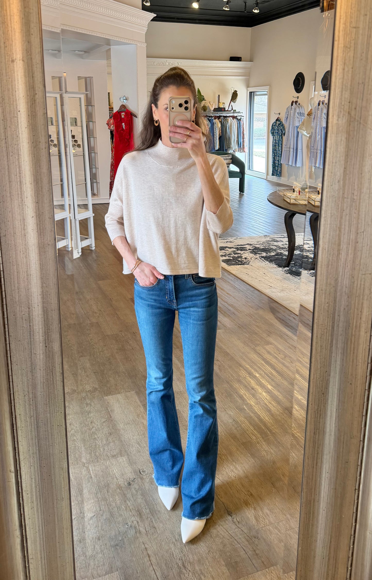 Aja Ortho Solid Sweater in ecru by Kerisma