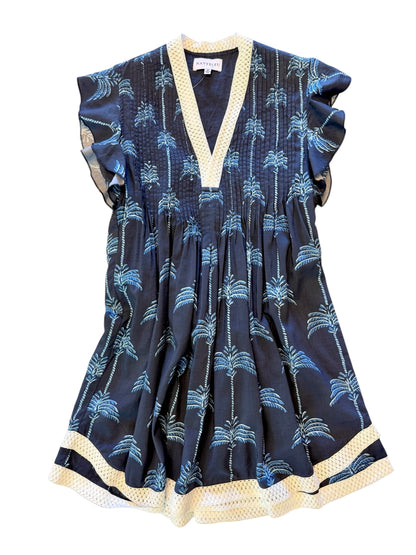 Eden Dress in navy palmetto by NavyBleu