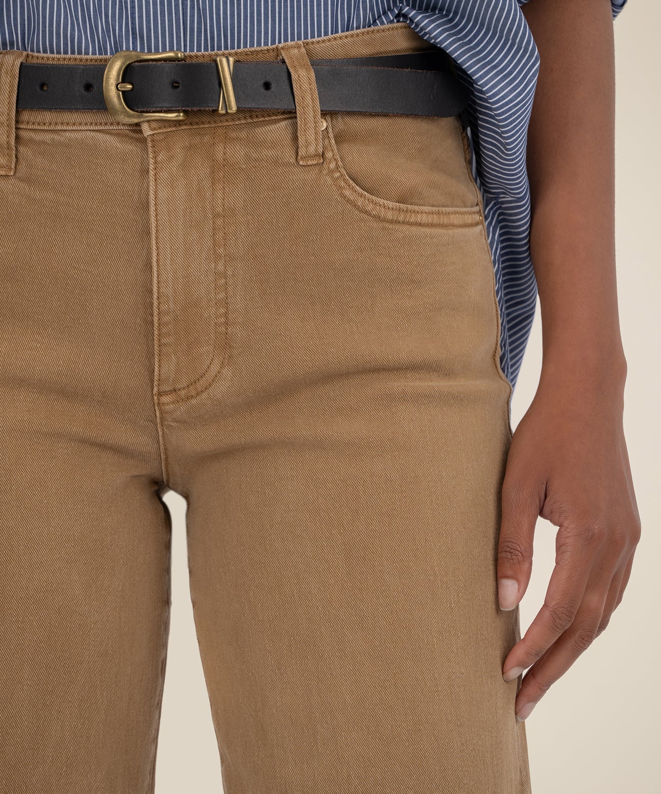 Charlotte High Rise Wide Leg Jean in caramel by KUT