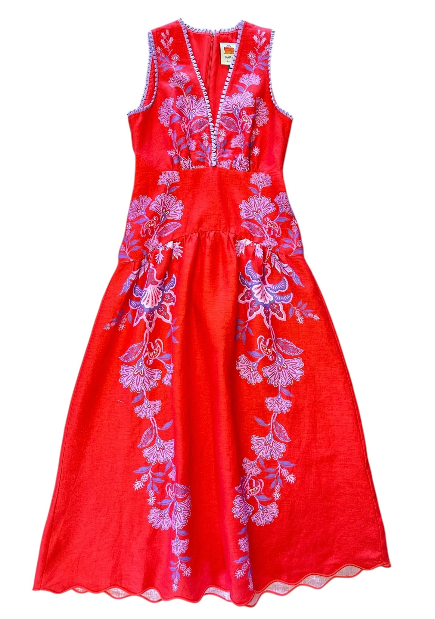 Porcelain Garden Red Midi Dress by Farm Rio