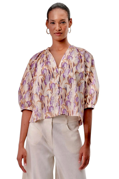 Mandy Printed Blouse in multi color by Exquise