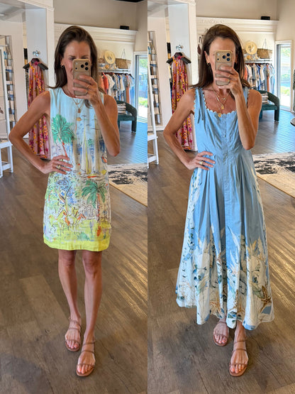 Lacerta Midi Dress in blue by Blank