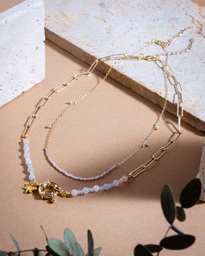 Beaded Charm and Chain Layering Necklace Set/2 (Garden)