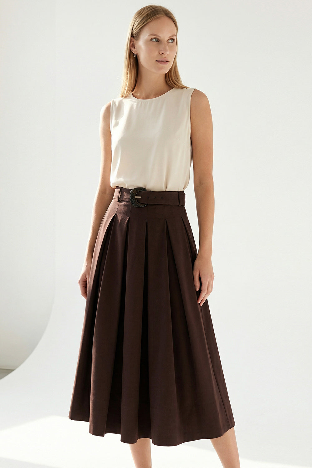 Soraia Skirt in brown by Exquise