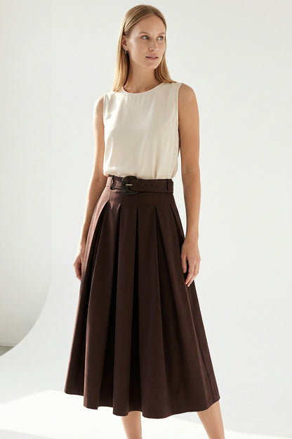 Soraia Skirt in brown by Exquise