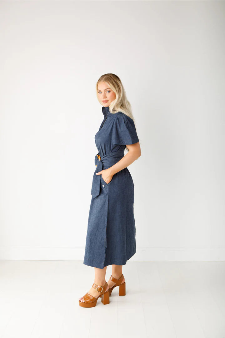 Gretchen Maxi Dress in stretch denim by Holly Shae