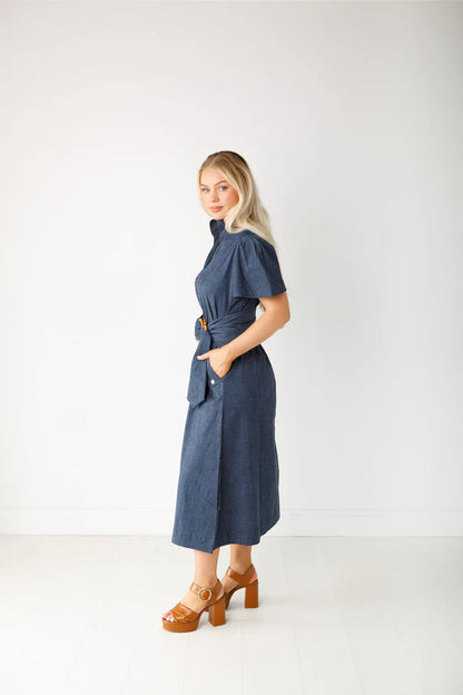 Gretchen Maxi Dress in stretch denim by Holly Shae