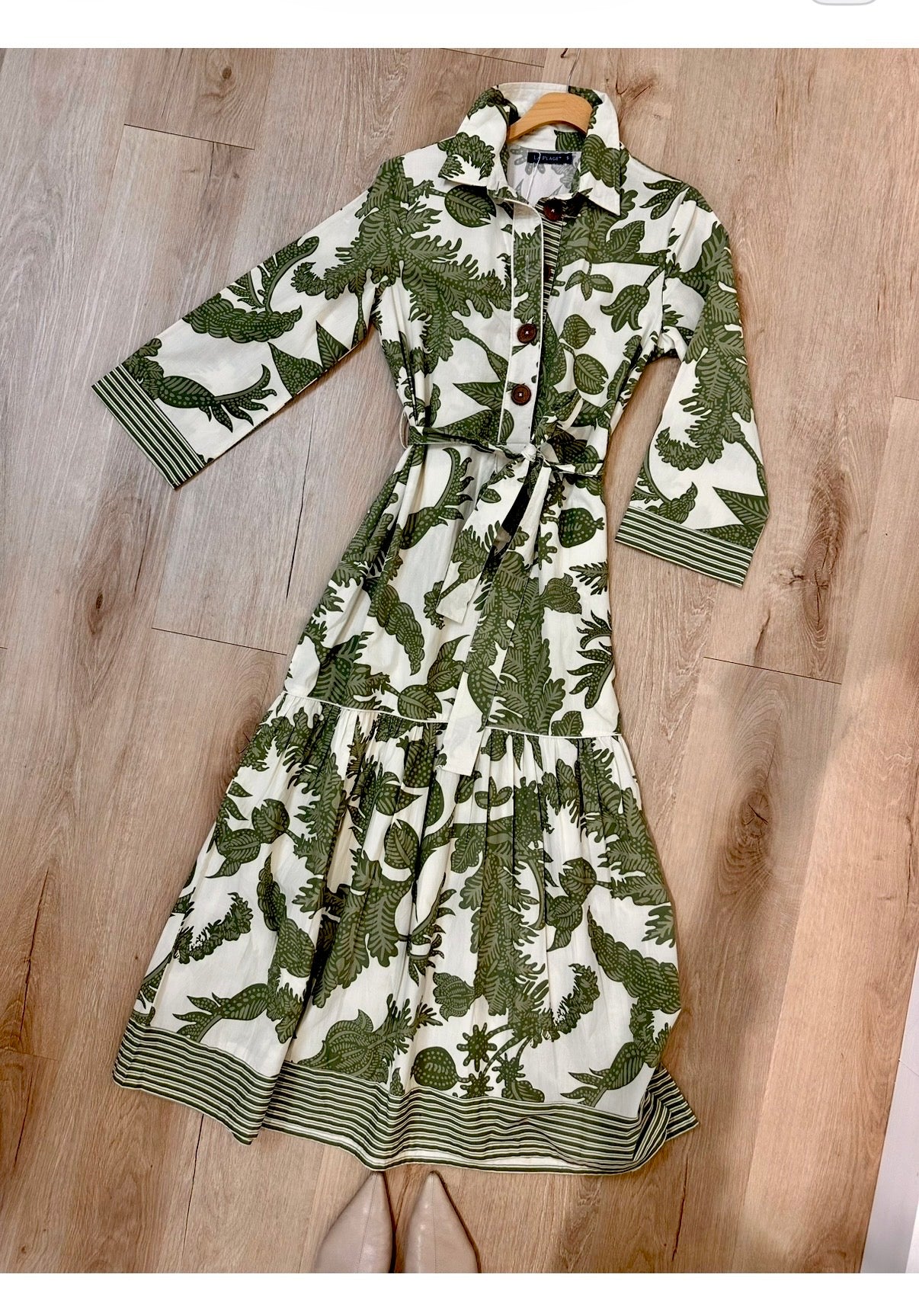 Town Maxi Dress in bali floral pesto by La Plage