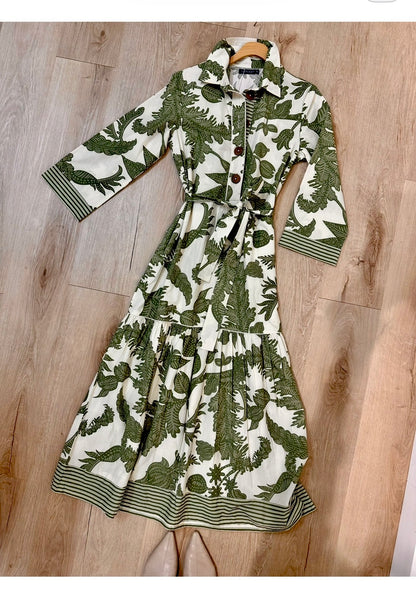 Town Maxi Dress in bali floral pesto by La Plage