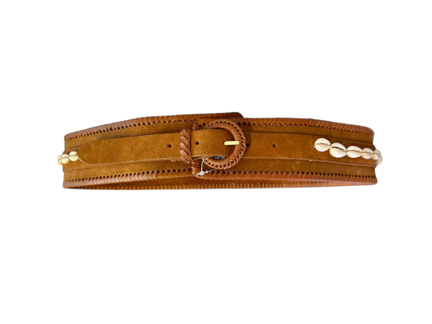 Praia Leather Belt in brown by Lanhtropy
