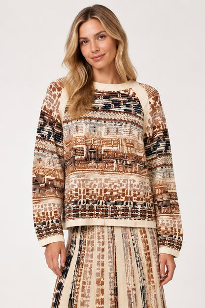 Mixed Sweater in brown multi by Aldo Martins