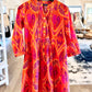 Maye Dress in ikat orange/pink by LA Plage