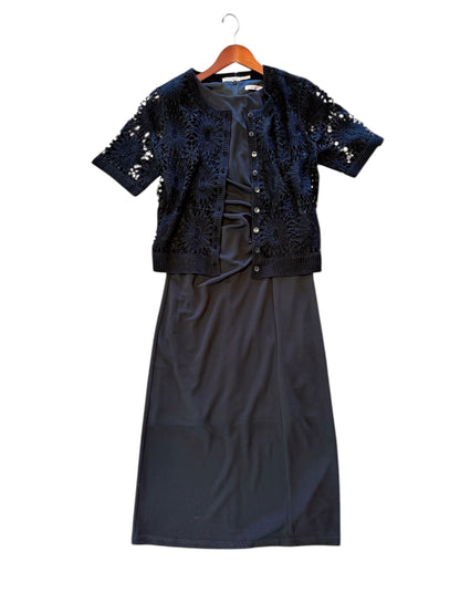 Solid Dress with Gathering in black by Esqualo