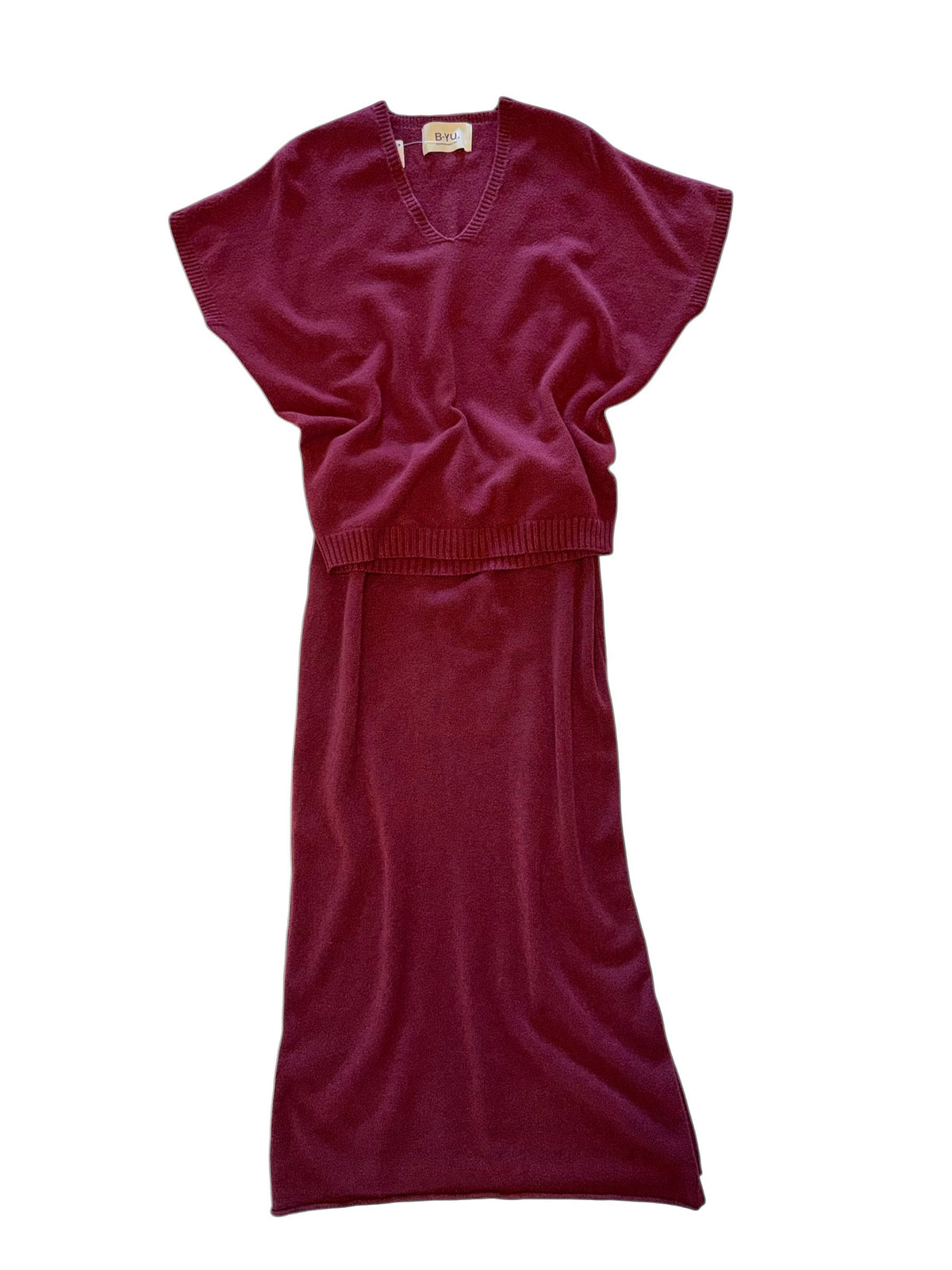 Knit Skirt in wine by B-YU