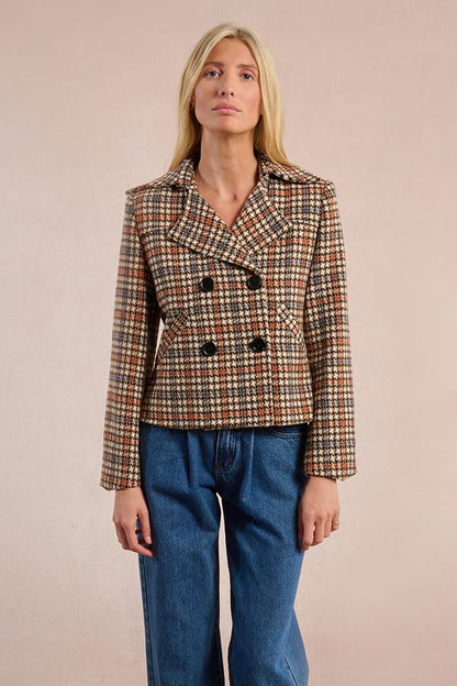 Houndstooth Jacket in brown by Molly Bracken