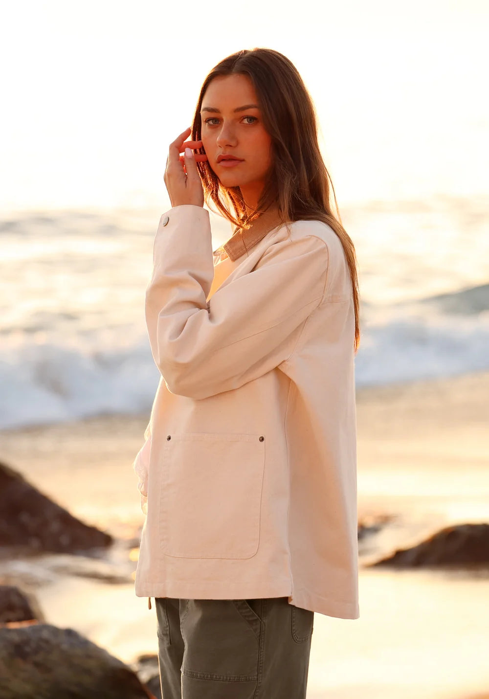Billie Barn Jacket in natural by Dylan