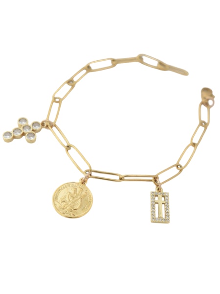 Confessions Charm Bracelet in gold by Farrah B