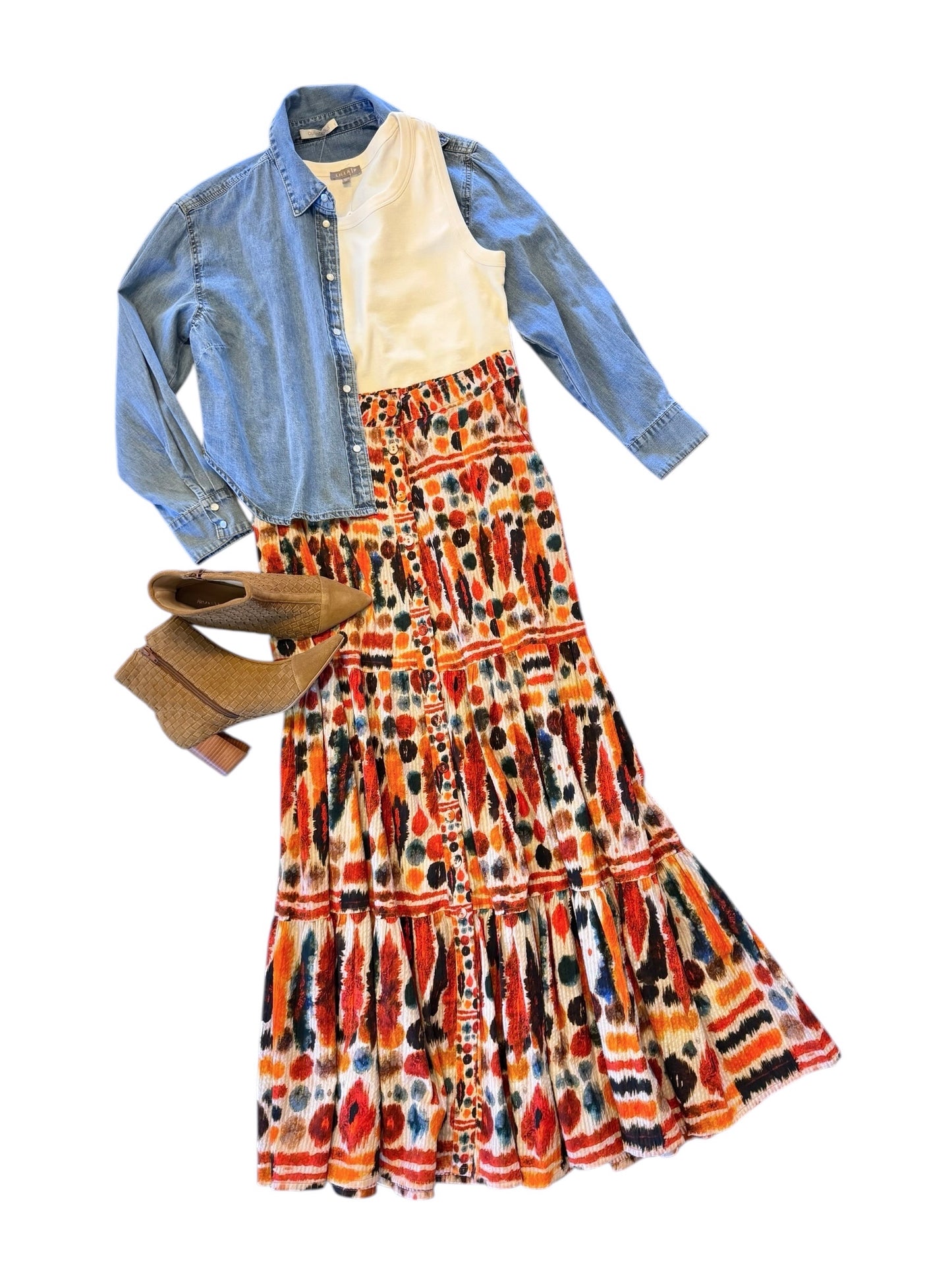 Kelly Button Up Shirt in denim by Olivaceous