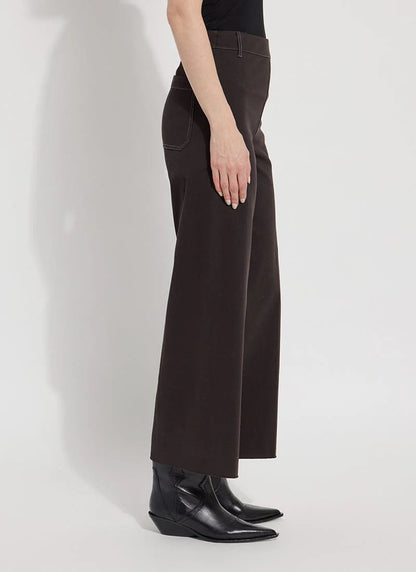 Erin Hi Waist Wide Leg Denim in double espresso by Lysse