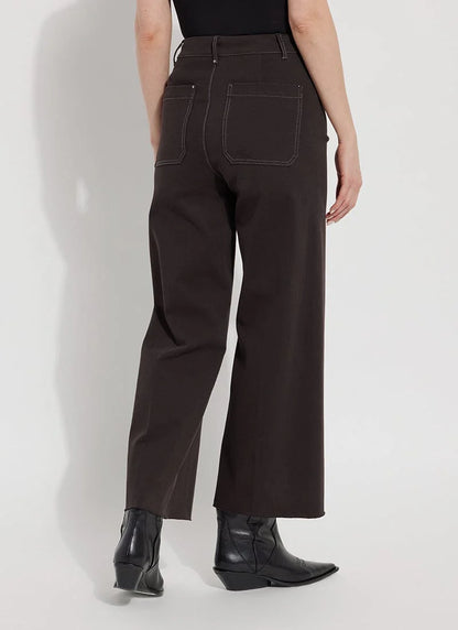 Erin Hi Waist Wide Leg Denim in double espresso by Lysse