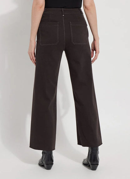 Erin Hi Waist Wide Leg Denim in double espresso by Lysse