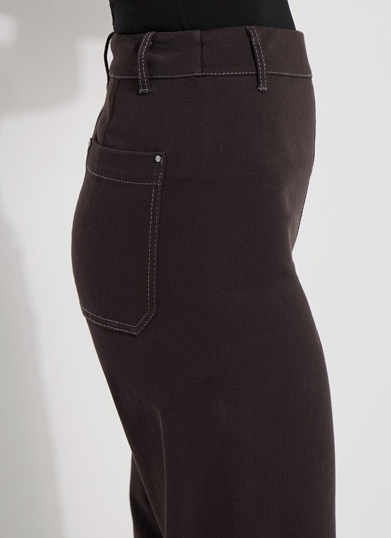 Erin Hi Waist Wide Leg Denim in double espresso by Lysse