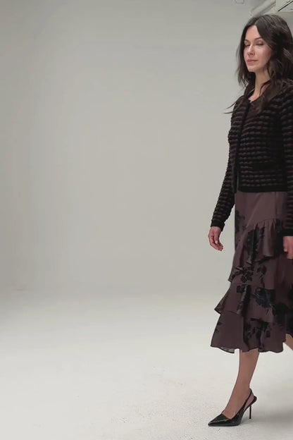 Maria Cardigan in black/brown by Allison