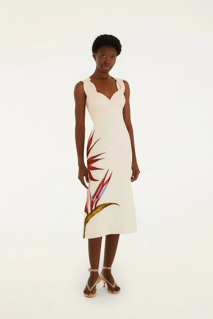 Strelitzia Midi Dress in sand by Farm Rio