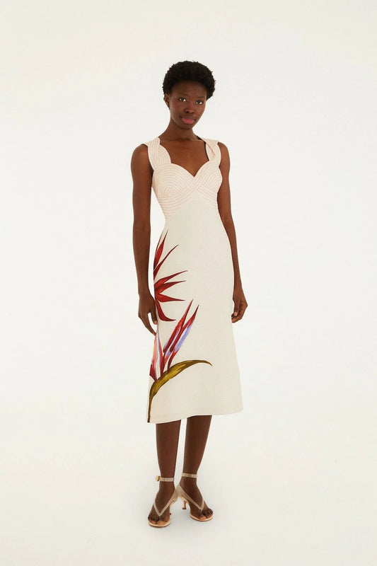 Strelitzia Midi Dress in sand by Farm Rio