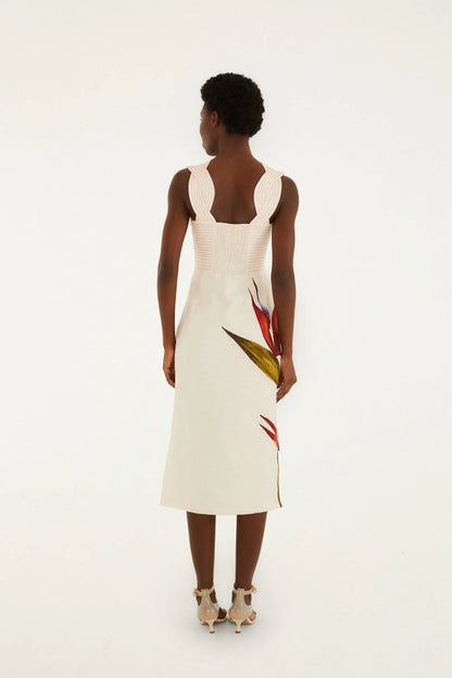 Strelitzia Midi Dress in sand by Farm Rio