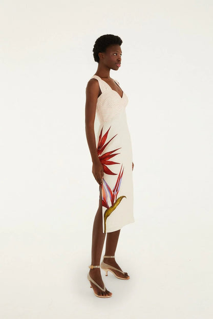 Strelitzia Midi Dress in sand by Farm Rio