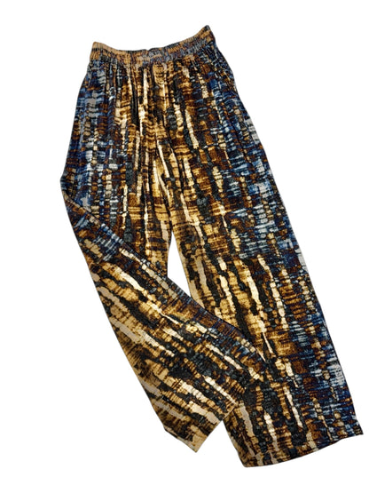 Lerivina Velour Printed Trousers in blue multi by Blank