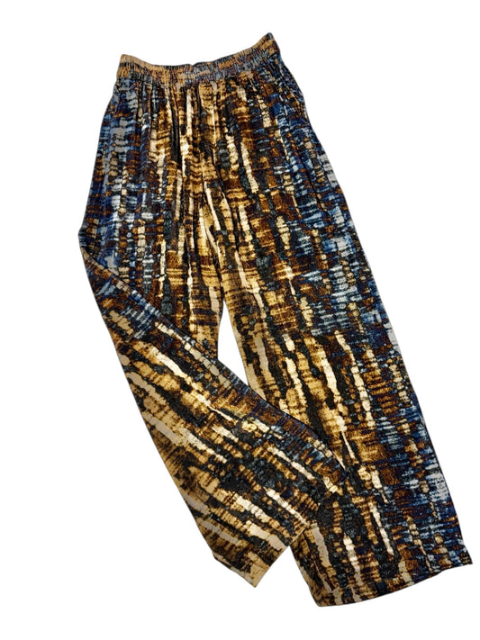 Lerivina Velour Printed Trousers in blue multi by Blank