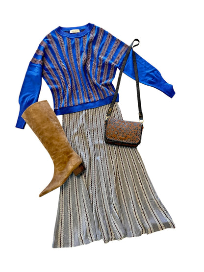 Makalu Patterned Sweater in blue/black by Aldo Martins