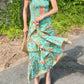 Miami Smocked Tiered Midi Dress in island bloom by Isla Payal
