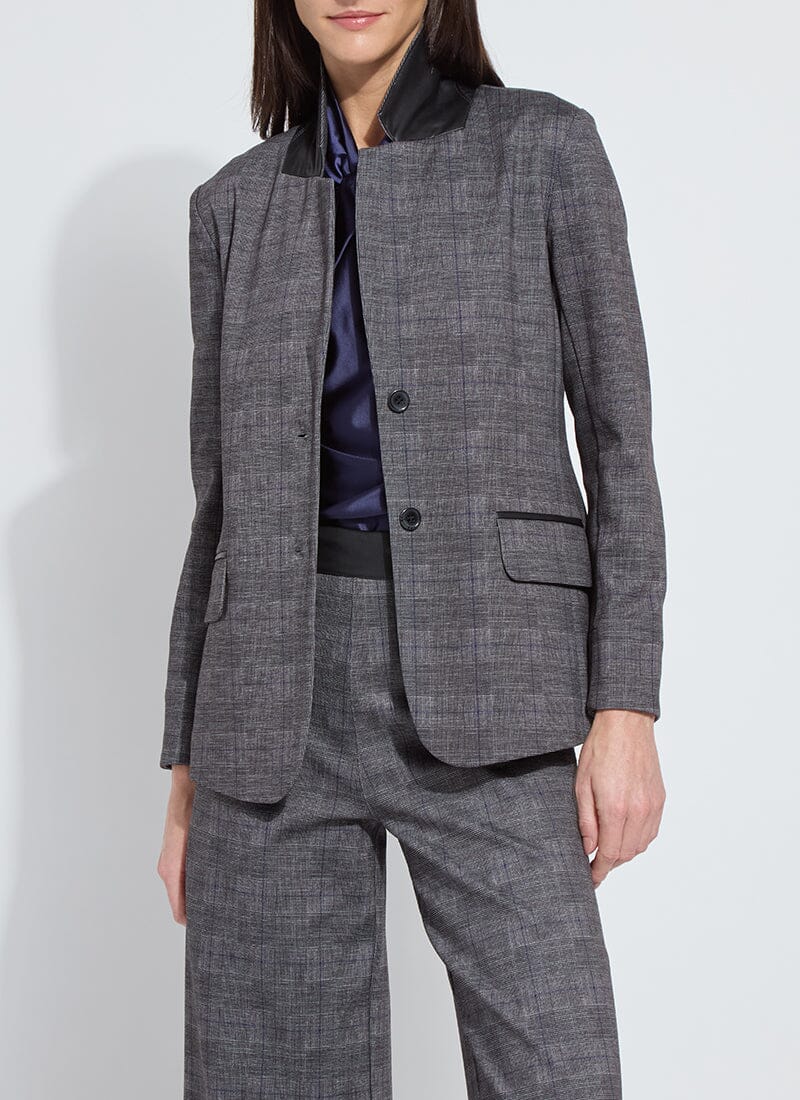 Everest Ponte Blazer in charcoal glen plaid by Lysse