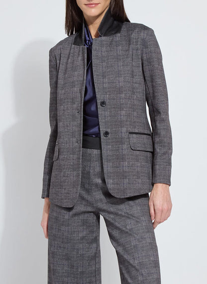 Everest Ponte Blazer in charcoal glen plaid by Lysse