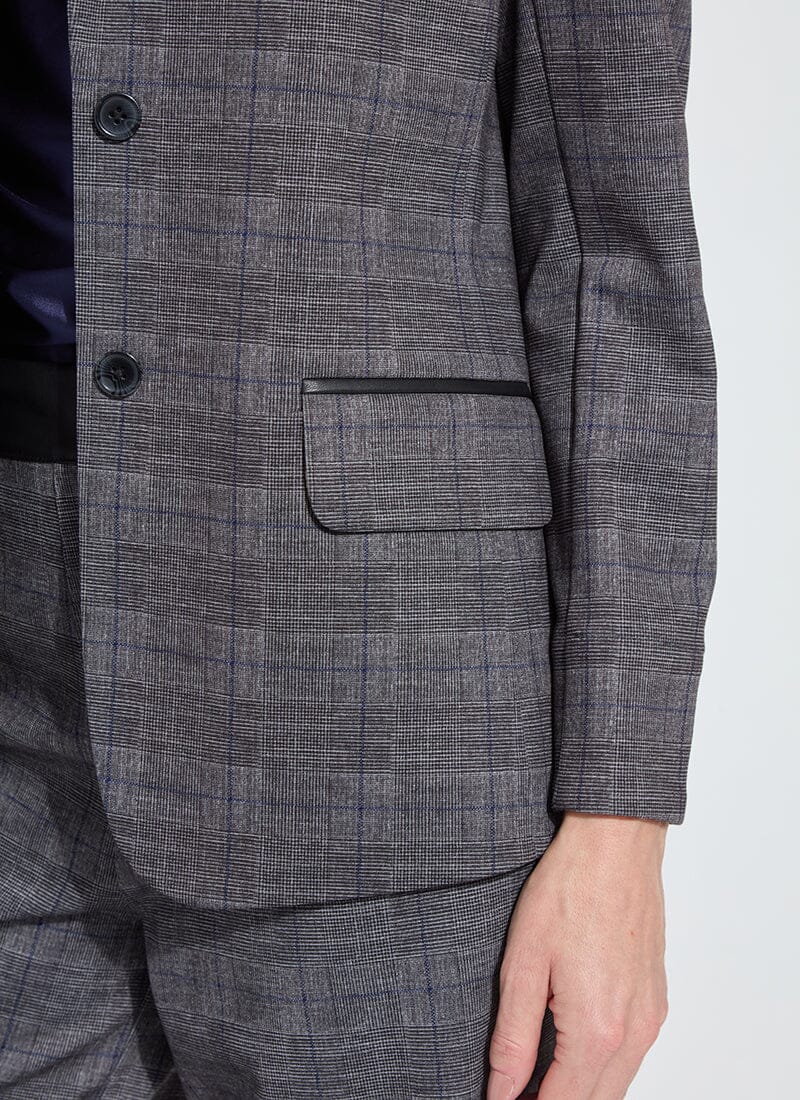 Everest Ponte Blazer in charcoal glen plaid by Lysse