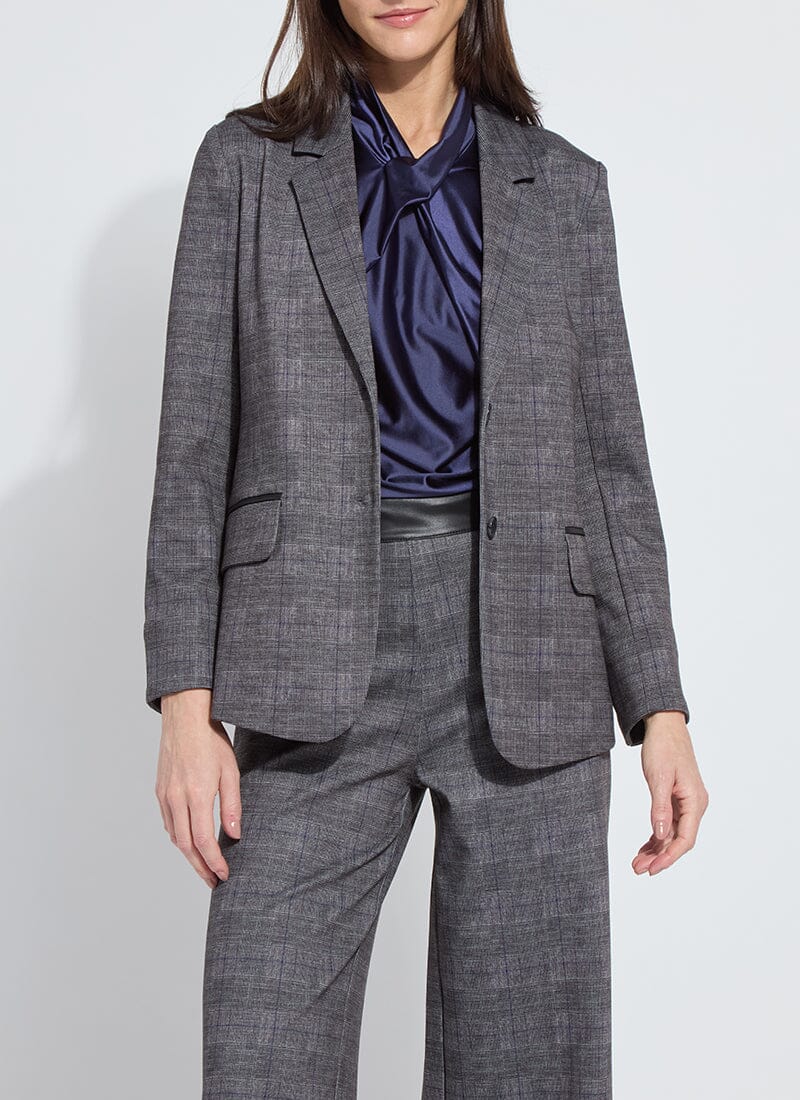 Everest Ponte Blazer in charcoal glen plaid by Lysse