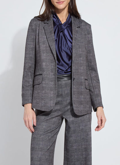 Everest Ponte Blazer in charcoal glen plaid by Lysse