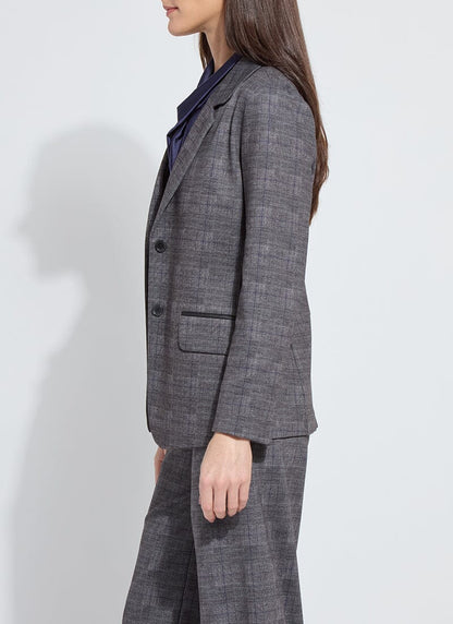 Everest Ponte Blazer in charcoal glen plaid by Lysse