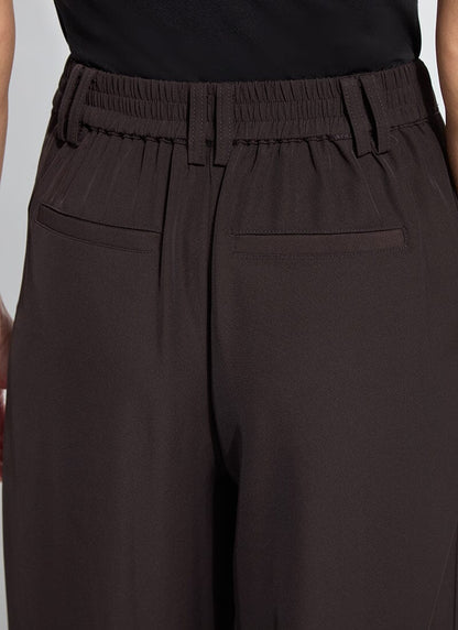 Darcy Pleated Wide Leg Trouser in double espresso by Lysse