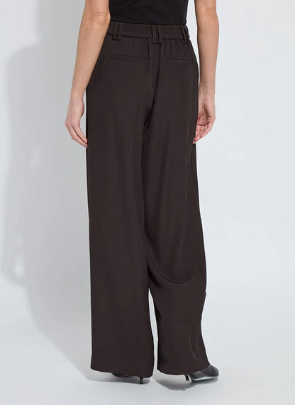 Darcy Pleated Wide Leg Trouser in double espresso by Lysse