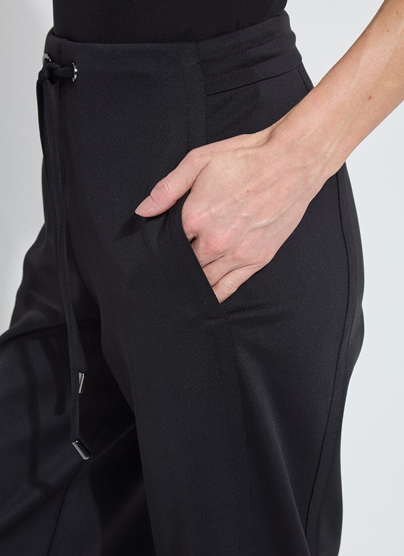 Desi Neoprene Barrel Joggers in black by Lysse