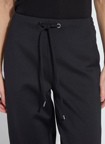 Desi Neoprene Barrel Joggers in black by Lysse