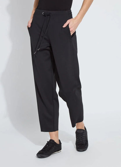 Desi Neoprene Barrel Joggers in black by Lysse