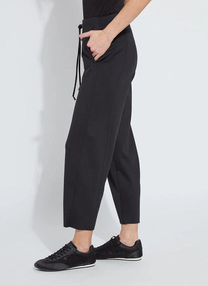 Desi Neoprene Barrel Joggers in black by Lysse