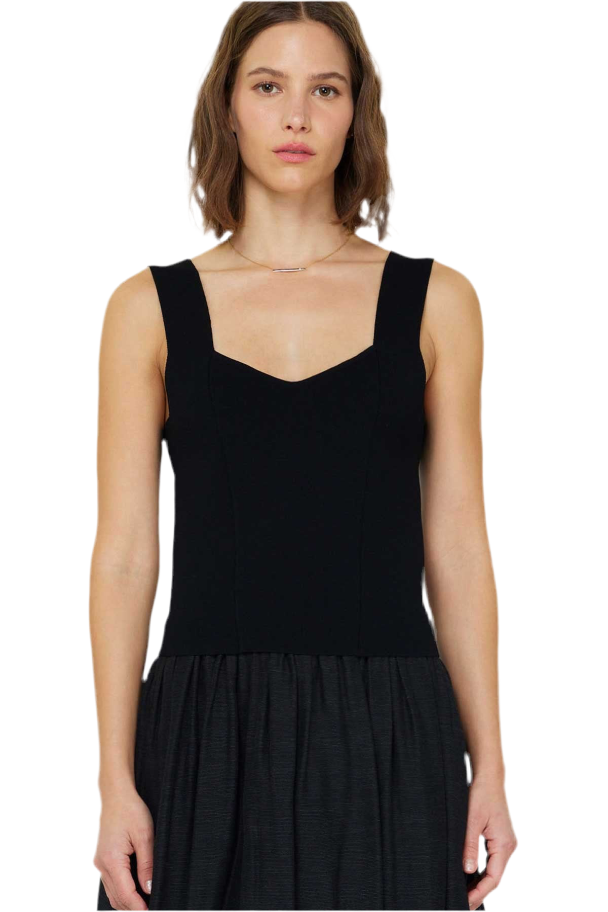 Sleeveless Sweater Tank in Black by Current Air