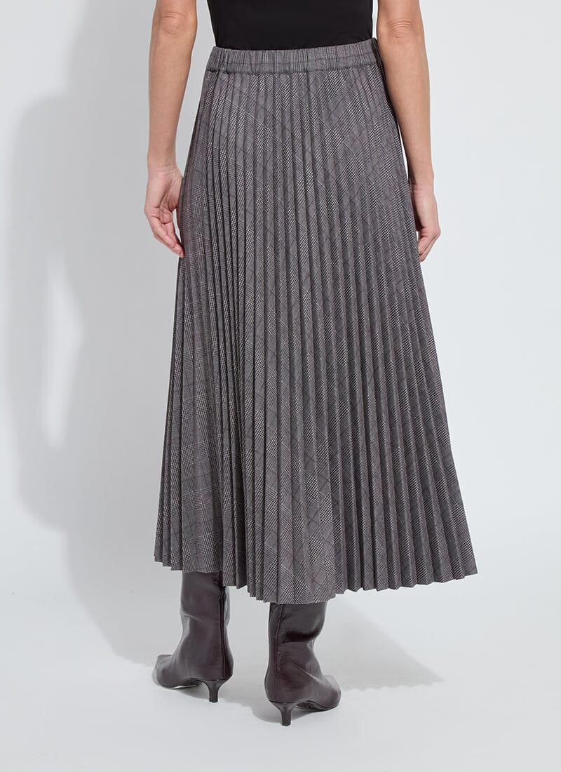 Pierra Ponte Pleated Plaid Midi Skirt in london glen plaid by Lysse